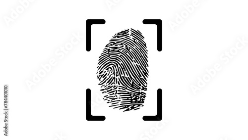 Scan Biometric Identity, black isolated silhouette