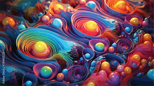 Fantasy chaotic colorful fractal pattern. Abstract