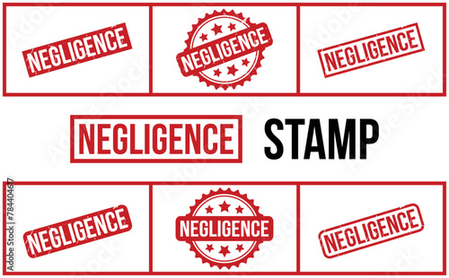 Negligence Rubber Stamp Set Vector