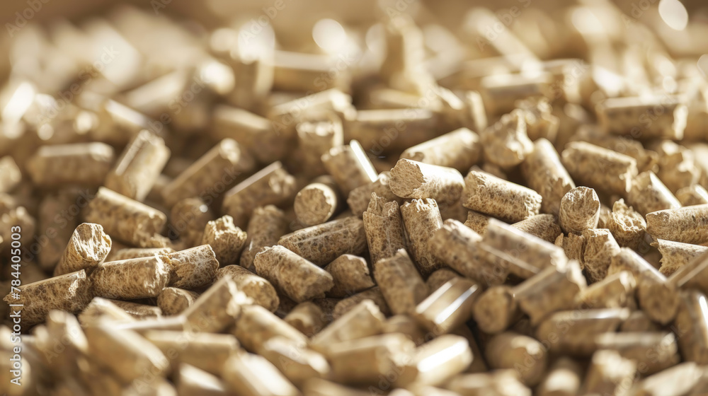 Obraz premium Sustainable Energy: The Power of Wood Pellets. Generative AI