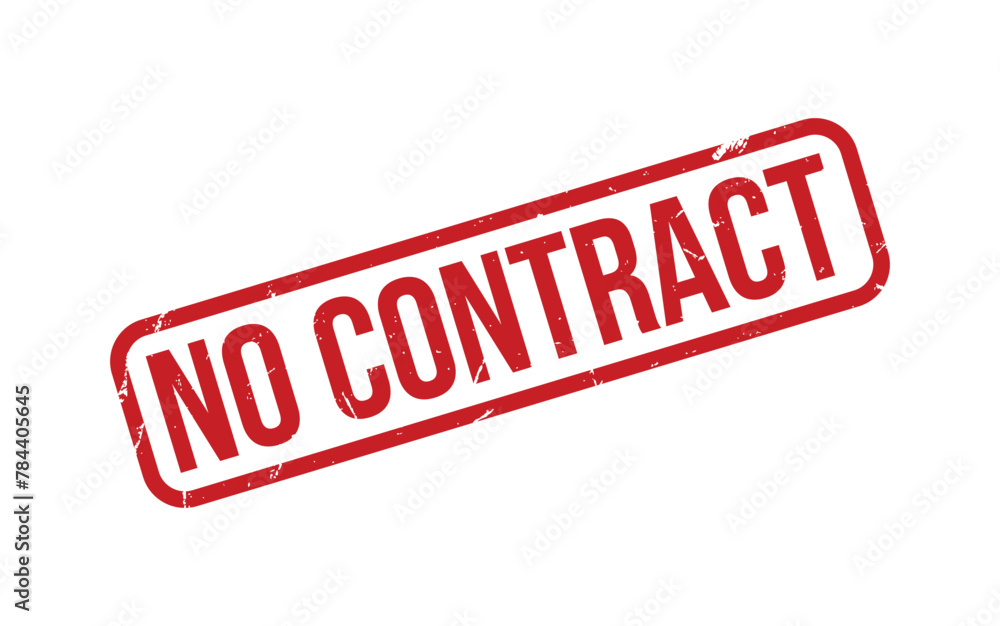 Red No Contract Rubber Stamp Seal Vector Red No Contract Rubber Stamp Seal Vector