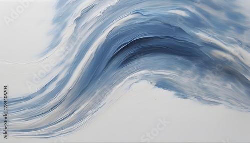 Blue wave oil painting using brush technique.