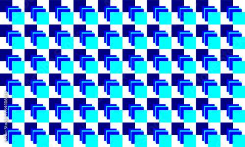 Blue wall block, seamless pattern with blue squares block arrange as wall design for fabric printing or wallpaper or background, Thailand, Thai traditional fabric patter print