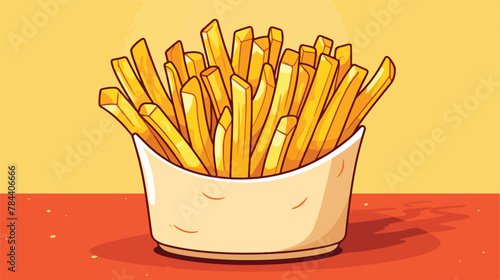 French fries icon cartoon food illustration vector