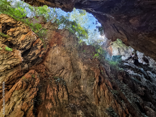 Jiuxiang cave and canyon, landscapes of rural Yunnan Province in China photo