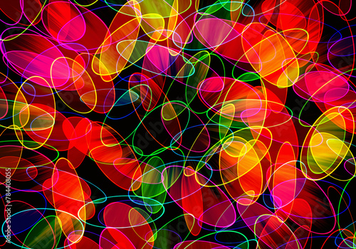 abstract background. Bright colored neon lines. The illustration was made using Photoshop plugins, not AI