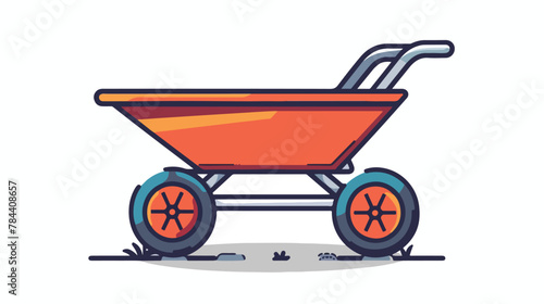 Full wheelbarrow icon. Outline full wheelbarrow vector