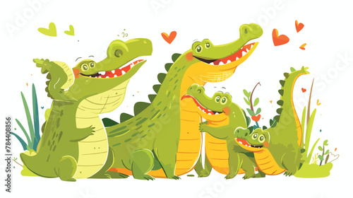 Funny Aligators Clipart 2d flat cartoon vactor illustration