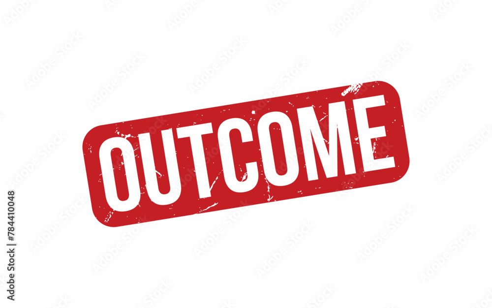 Outcome Stamp. Red Outcome Rubber grunge Stamp Outcome Stamp. Red Outcome Rubber grunge Stamp