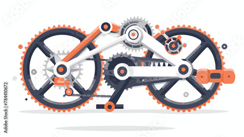 Vector illustration of modern icon bike derailleurs f