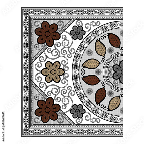 bedsheet design digital art use hand work and digital printing