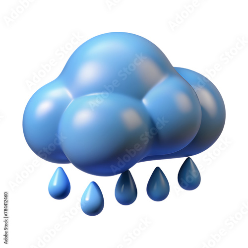 3d icon rendering of rainy day weather forecast photo