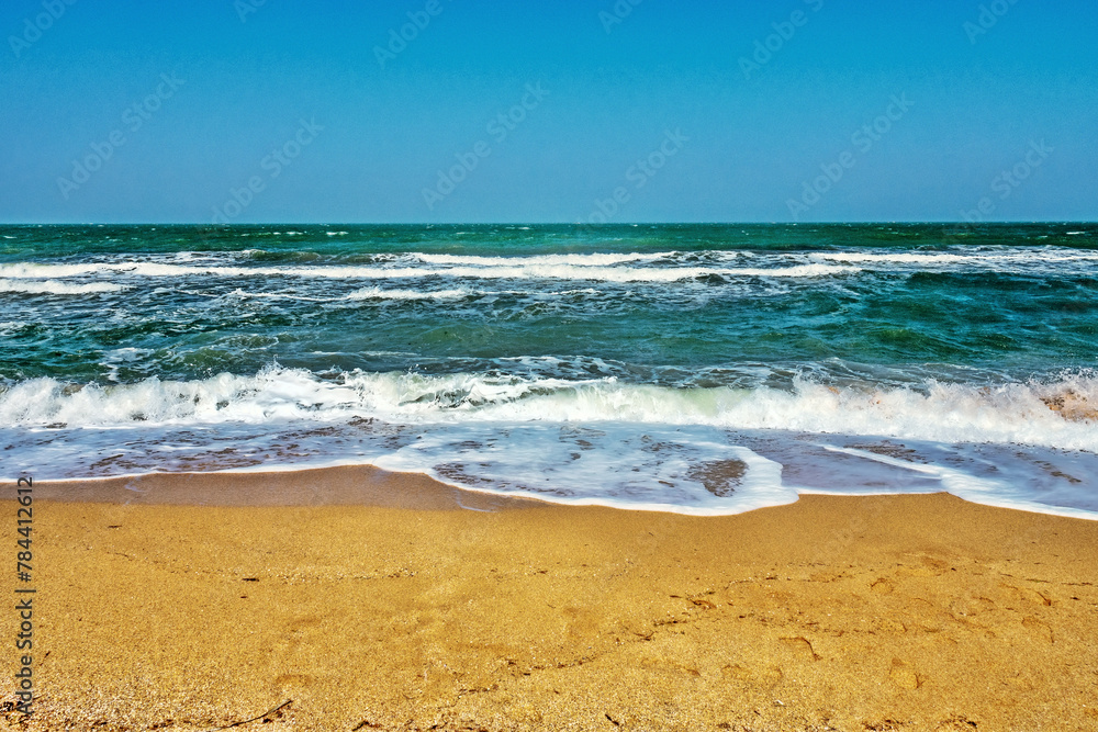 The Sea of Azov in a storm, ground swell. Arabatskaya strelka The Sea of Azov in a storm, ground swell. Arabatskaya strelka