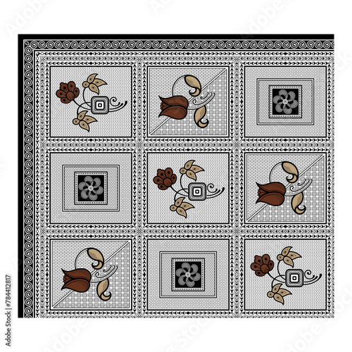 bedsheet design digital art use hand work and digital printing