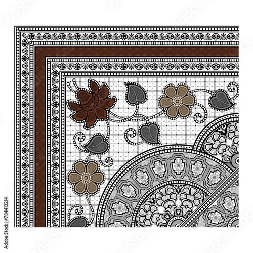 bedsheet design digital art use hand work and digital printing