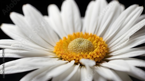 A close-up of a daisy its petals perfectly formed and pure white