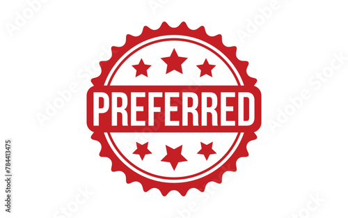 Preferred Stamp. Red Preferred Rubber grunge Stamp