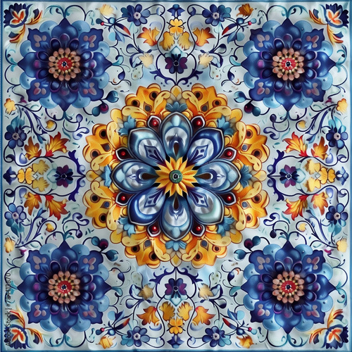 a graceful seamless pattern inspired by the vibrant and intricate motifs of boho mandala, executed in a regular sequence