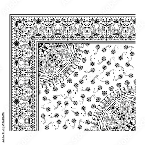 bedsheet design digital art use hand work and digital printing
