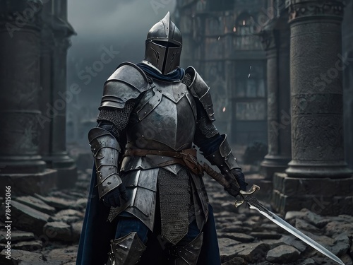 knight with sword photo