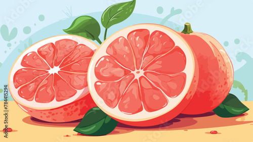 Grapefruit .. 2d flat cartoon vactor illustration isolated