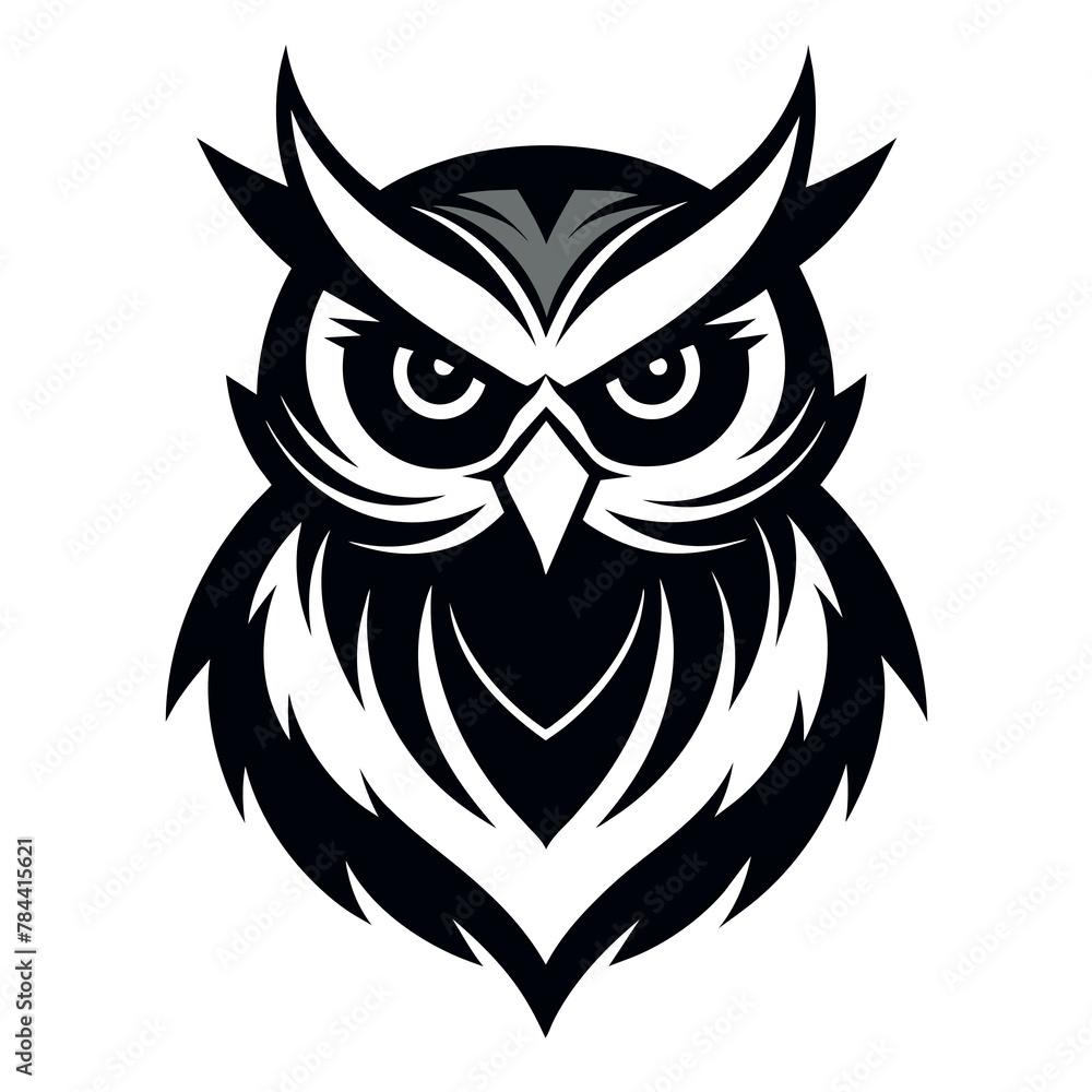 Owl silhouette logo style illustration