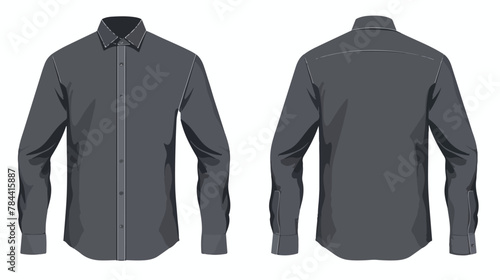 Gray long sleeve formal shirt mockup front and background