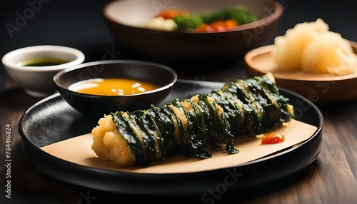 Korean food Kimmari seaweed-wrapped tempura
 photo