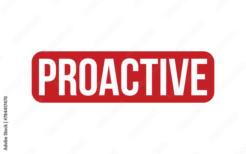 Proactive Stamp. Red Proactive Rubber grunge Stamp Proactive Stamp. Red Proactive Rubber grunge Stamp