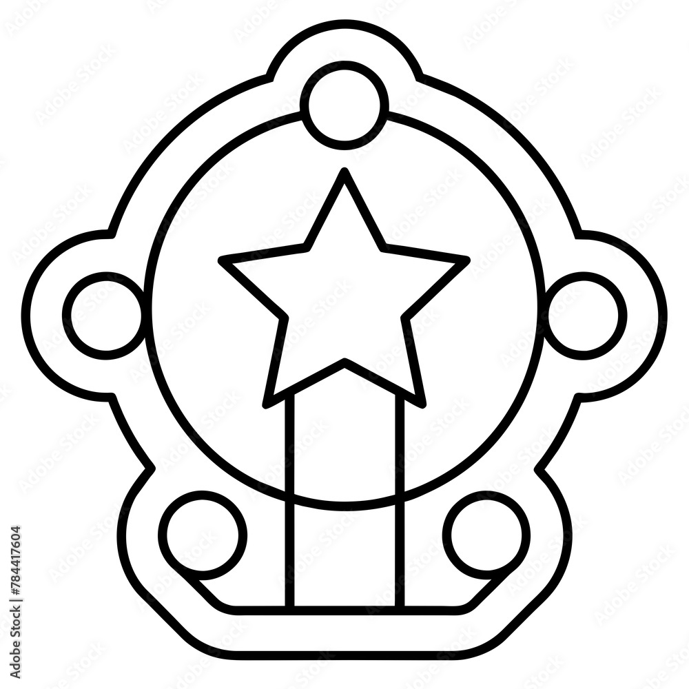 star of david simple line art icon, Children coloring book page star of david simple line art icon, Children coloring book page