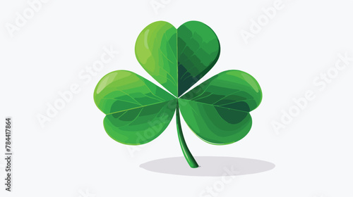 Green three leaf clover 3D icon. Spring plant shamr