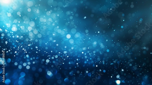 Blue Particle Bokeh Lights Abstract Background