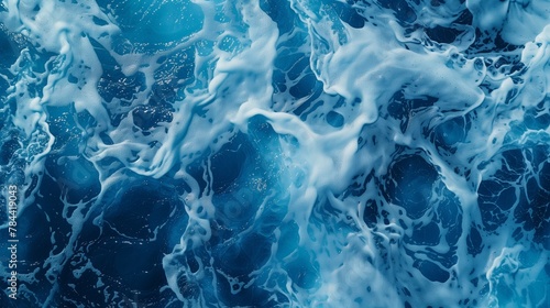Abstract Ocean Waves Texture in Blue Tones