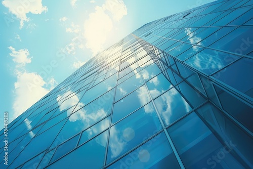 Modern office building with reflexion in glasses