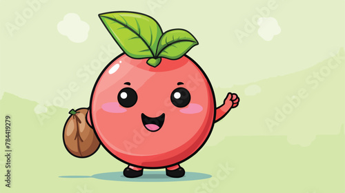 Guava fruit cartoon mascot characters 2d flat cartoon