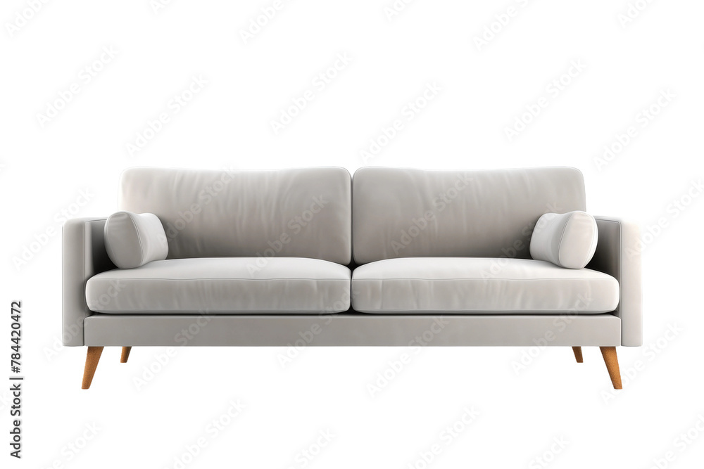 Serene Haven: White Couch Bliss. On White or PNG Transparent Background. Serene Haven: White Couch Bliss. On White or PNG Transparent Background.
