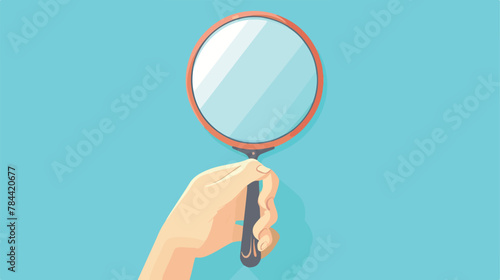 Hand mirror icon. Flat illustration of hand mirror