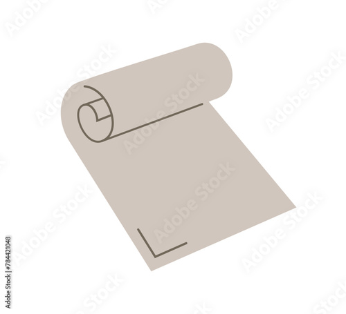 Paper sheet manuscript rolled into a scroll. Vector illustration	
