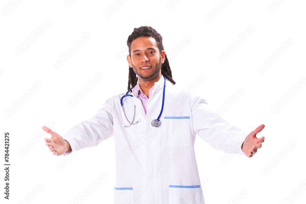 Young doctor with rastafari hair Young doctor with rastafari hair