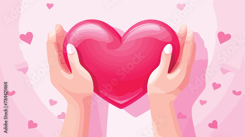 Hands showing heart gesture 3d vector illustration.