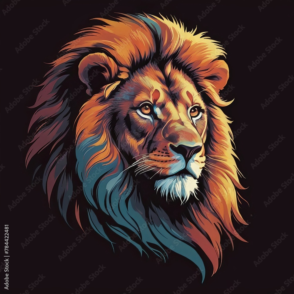 A design of a lion design tshirt