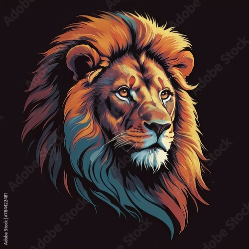 A design of a lion design tshirt