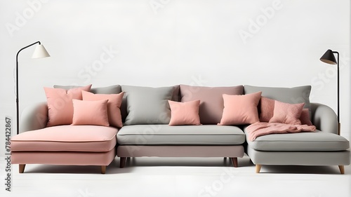 gathering Set of several vantage and modern bedding, couch cushion, and pillow types for furniture cutouts used in interior decoration; precisely isolated on transparent png backdrop