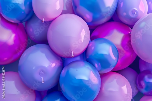 Background with pink, violet and blue balloons