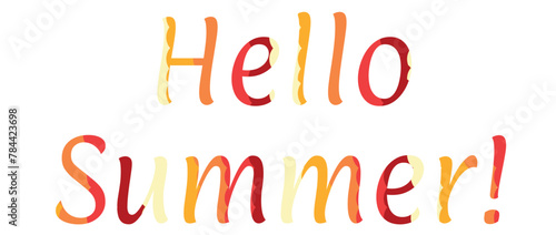 WebHello SUMMER! colorful typography banner. Happy Modern Fashionable Styling Lettering.