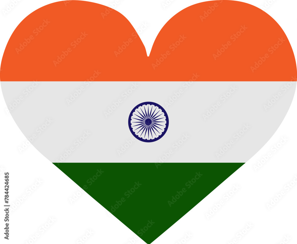 Fototapeta premium Indian Flag in Heart Shape