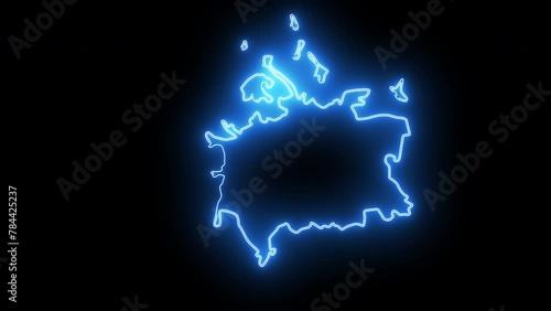 Cluj-Napoca map in romania with glowing neon effect photo