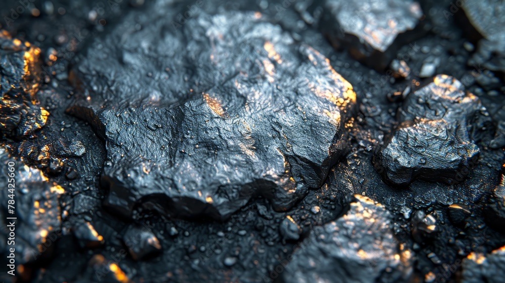 A detailed shot of a malleable metal piece with melted appearance, showcasing yellow highlights A detailed shot of a malleable metal piece with melted appearance, showcasing yellow highlights