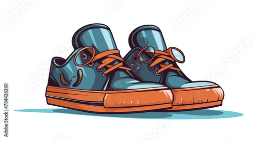 Hipster sneakers with glasses vector. vector illustration © iclute