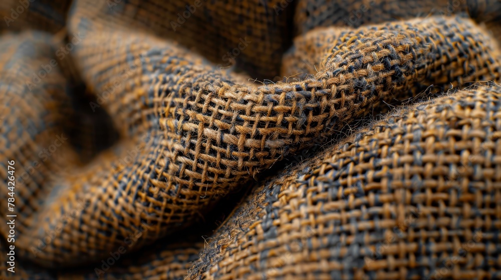 A tight shot of the chair fabric's brown and black checkered pattern A tight shot of the chair fabric's brown and black checkered pattern